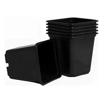 Набор горшков для рассады пластм. (0,5л *6шт) квадратный черный А5532чр (Ангора)  *1/140