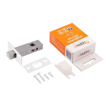 Задвижка дверная врезная д/дерев.дверей БЕЛАЯ З-45 Нора-М *1/20/100