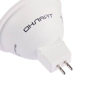 Лампа светодиодная ОНЛАЙТ, GU5.3, рефлектор MR16, 5 Вт, 350 Лм, 3000 К, теплый белый