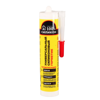 Герметик универсальный 260 мл Ремонт на 100%, силиконовый, белый