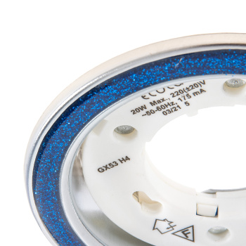 Светильник встраиваемый GX53 H4 DL3901 Ecola Круг стекло Голубой блеск хром FB53GRECB *10/50