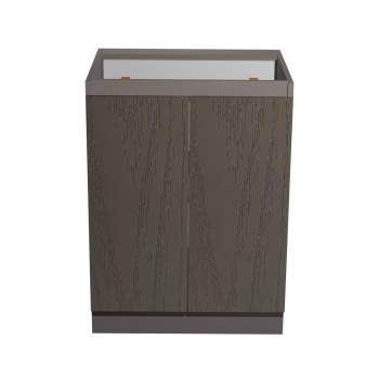 Шкаф напольный 600х850х480 мм BROZEX-WOOD Эрика, с двумя дверцами, грейдж / ясень грей софт