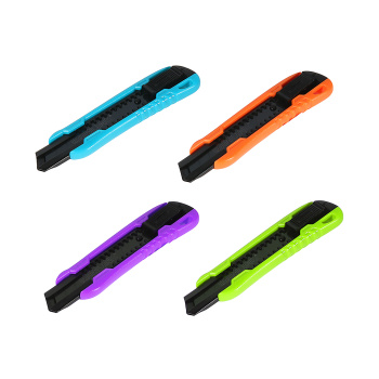 Нож строительный 18мм корпус пластик АВС направл.нерж.сталь автофиксация арт.2013FINLAND*24/288