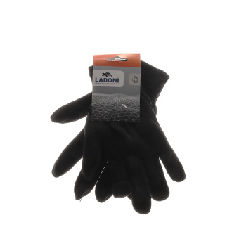 Перчатки ХБ  бпокр 10кл (5 нитей) 85гр черные  двуслойные зимние (540Р) Ladoni