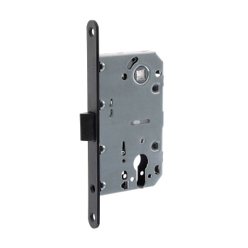 Защелка врезная п/ручку и цил.мех. ЧЕРНЫЙ матовый БЕСШУМНАЯ 5300-Р-BLM Апекс *1/5/40