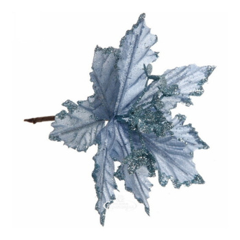 Украшение новогоднее Серпантин «Пуансеттия-Чародейка», 15 см, голубой