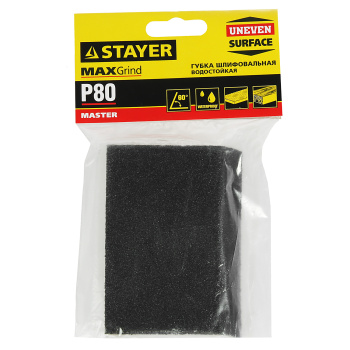 Губка шлифовальная Р 80 26х42х68х100мм угловая арт.3561-080 STAYER *1/200