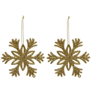 Подвеска "Снежное волшебство" 10 см (набор 2 шт), золото