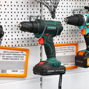 Дрель-шуруповерт аккумуляторная FAVOURITE DC 1802 PROMO, 18 В, 2 Ач, Li-ion
