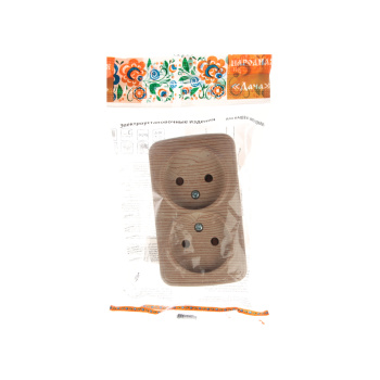 Розетка Дача ОП 2-мест. сосна бз А10 Народная SQ1824-0039