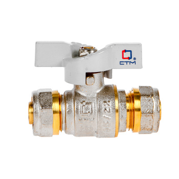 Кран шаровый 16х16 цанга/цанга бабочка CTM (СТАНДАРТ) CWPB1616 *1/25