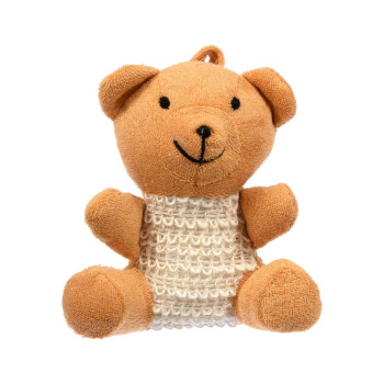 Мочалка из сизаля с хлопком (собачка, мишка, зайка), 10х7х14 см "Банные штучки" /30