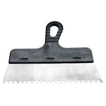 Шпатель фасадный нерж.сталь зубчат 250мм пласт.руч 6*6мм T4P(арт.1201176) *1/10/60