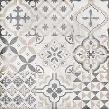 Керамогранит 1.62 м² LB Ceramics Цемент Стайл, 450х450х8 мм, светло-серый, орнамент
