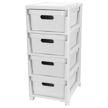 Комод пластм. "Velvet" 4 ящика выс.690мм, шир.300мм, гл.385мм Светло-серый 435218838 ("Бытпласт") *1