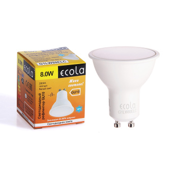 Лампа светодиодная Ecola, GU10, рефлектор, 8 Вт, 640 Лм, 2800 К, теплый белый