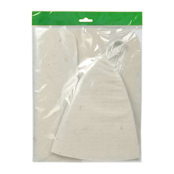 Набор из двух предметов (Шапка, коврик) белый "Hot Pot"/20