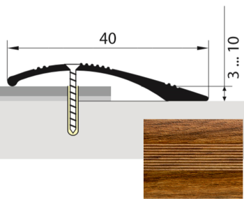 Порог-стык разноуровневый 40х900 мм Русский профиль, дуб медовый