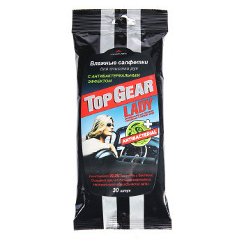 Салфетки влажные Top Gear №30 Lady для рук антибактериальные *8/32