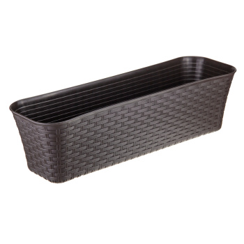 Ящик д/цветов пластм. "Ротанг" 57,5х16х18см с дрен.реш. Коричневый М3226 "М-Пластика" *1/10 Ящик д/цветов пластм. "Ротанг" 57,5х16х18см с дрен.реш. Коричневый М3226 "М-Пластика" *1/10