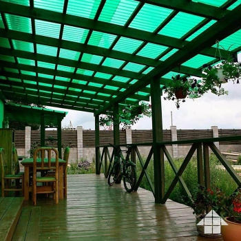 Поликарбонат 0.8 мм профилированный С-8-У стандарт, 1.15х2 м, зеленый