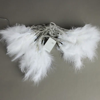 Гирлянда «Занавес» Luazon Lighting, 3х1.4 м, 8 режимов, белый, перья, 80 LED, IP20, 220 В